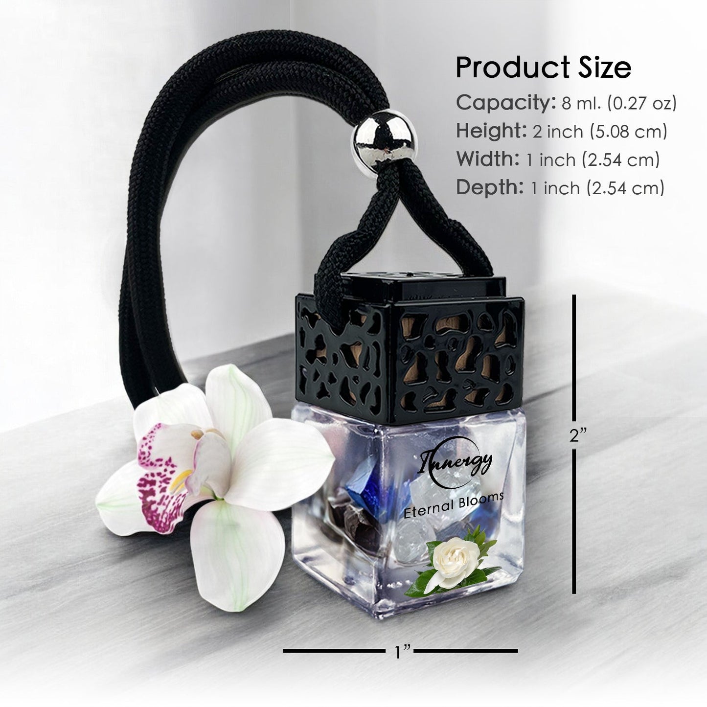 Eternal Blooms Crystal-Infused Car Diffuser - 8ml Air Freshener - Korvel
