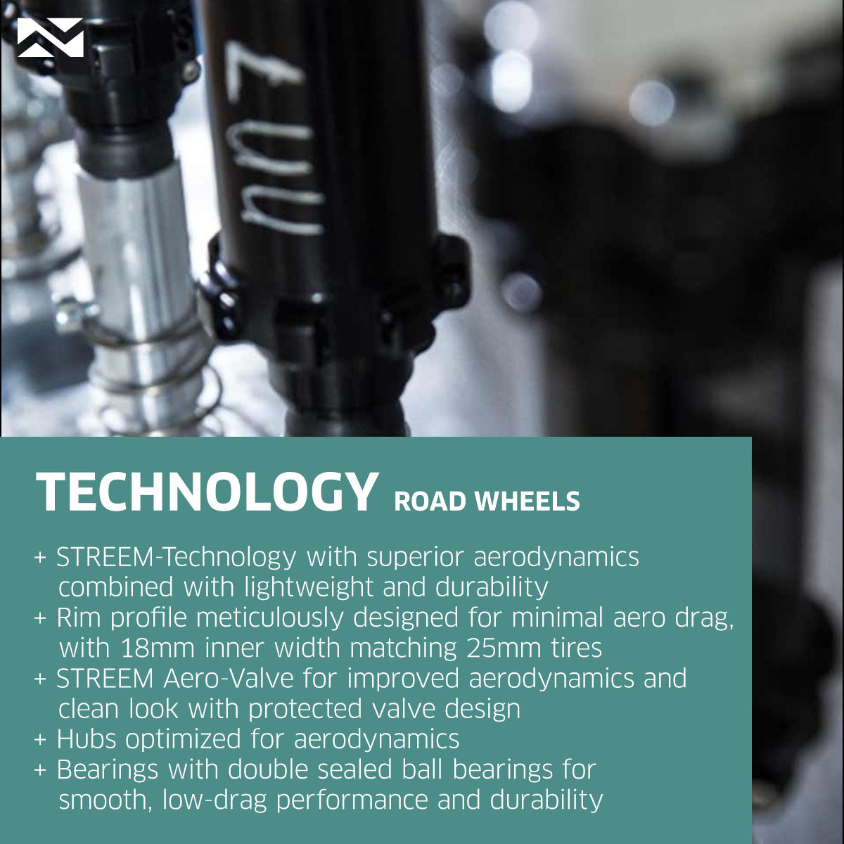 Rueda delantera NEWMEN STREEM Sprint VONOA para ciclismo de carretera