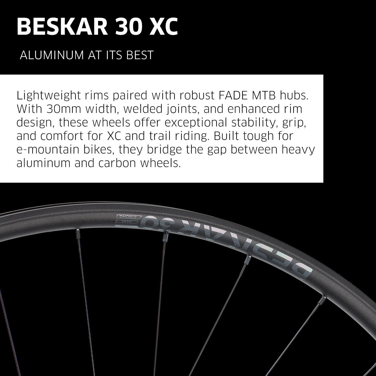 Ensemble de roues NEWMEN Beskar 30 XC - Performance en aluminium premium