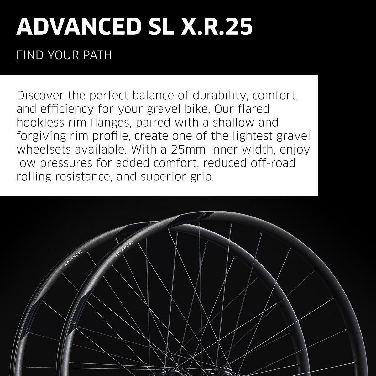 Rueda delantera NEWMEN Advanced SL X.R.25 para ciclismo de gravel