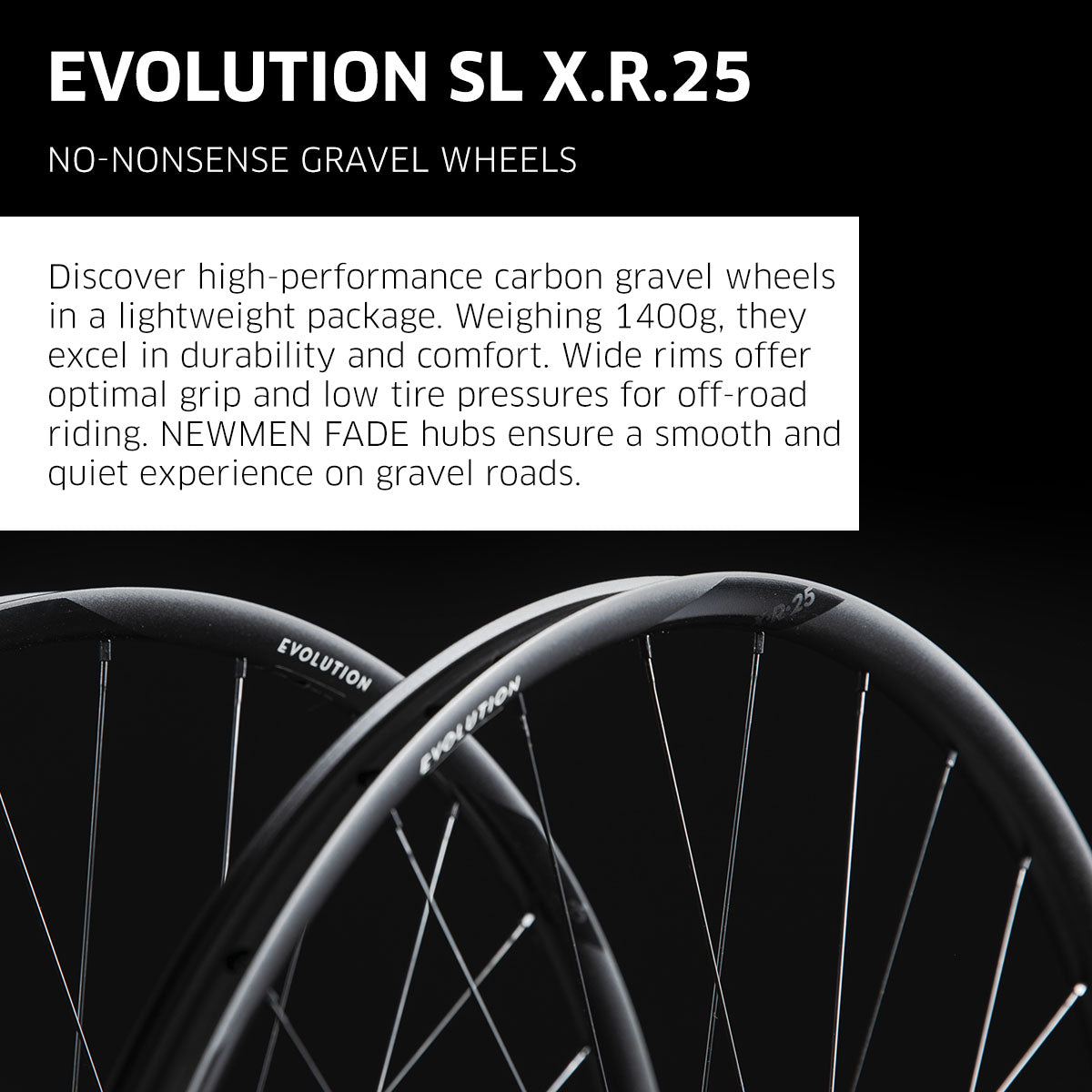 Rueda Trasera NEWMEN Evolution SL X.R.25 para Ciclismo de Gravel