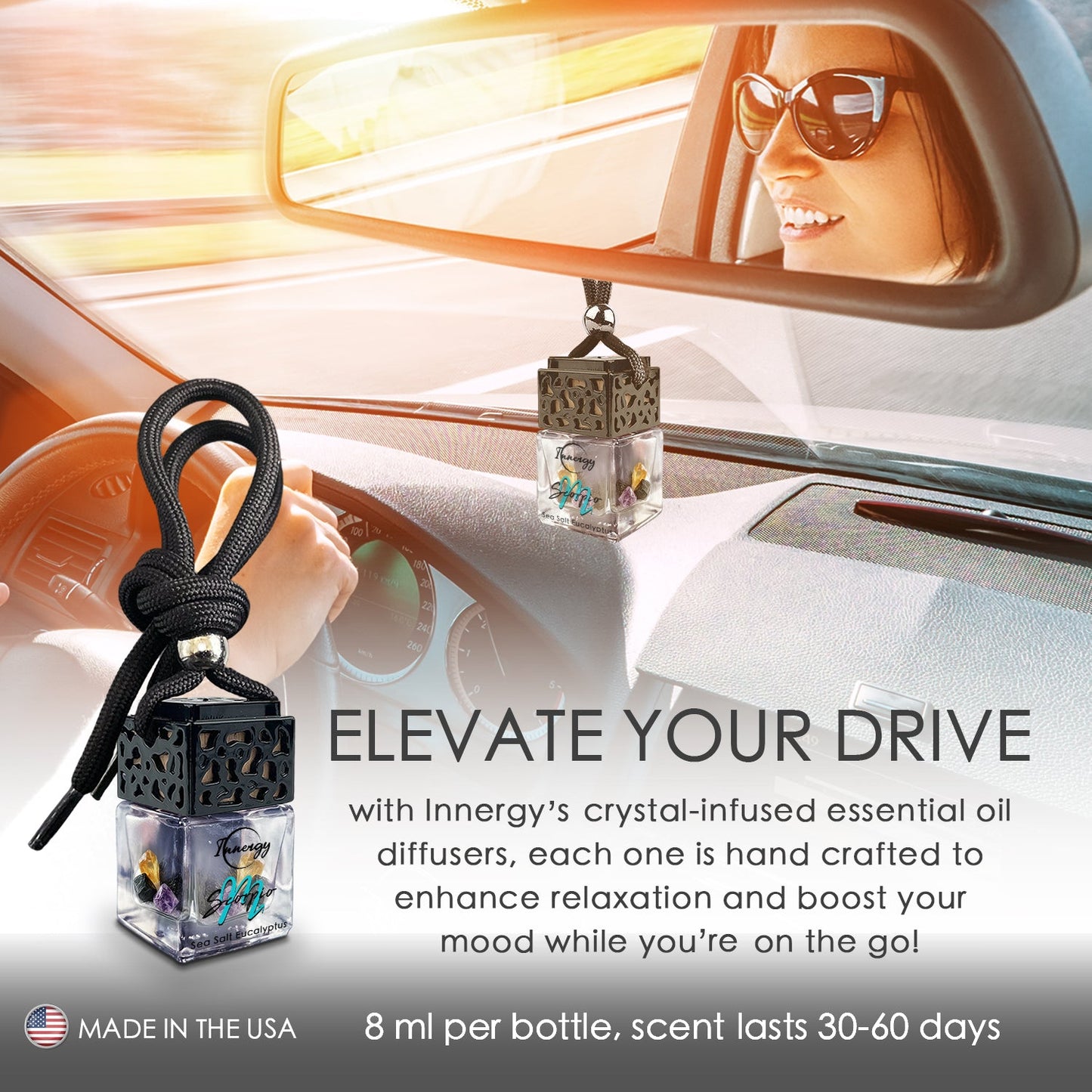 Scorpius Zodiac Crystal-Infused Car Diffuser - 8ml Air Freshener - Korvel