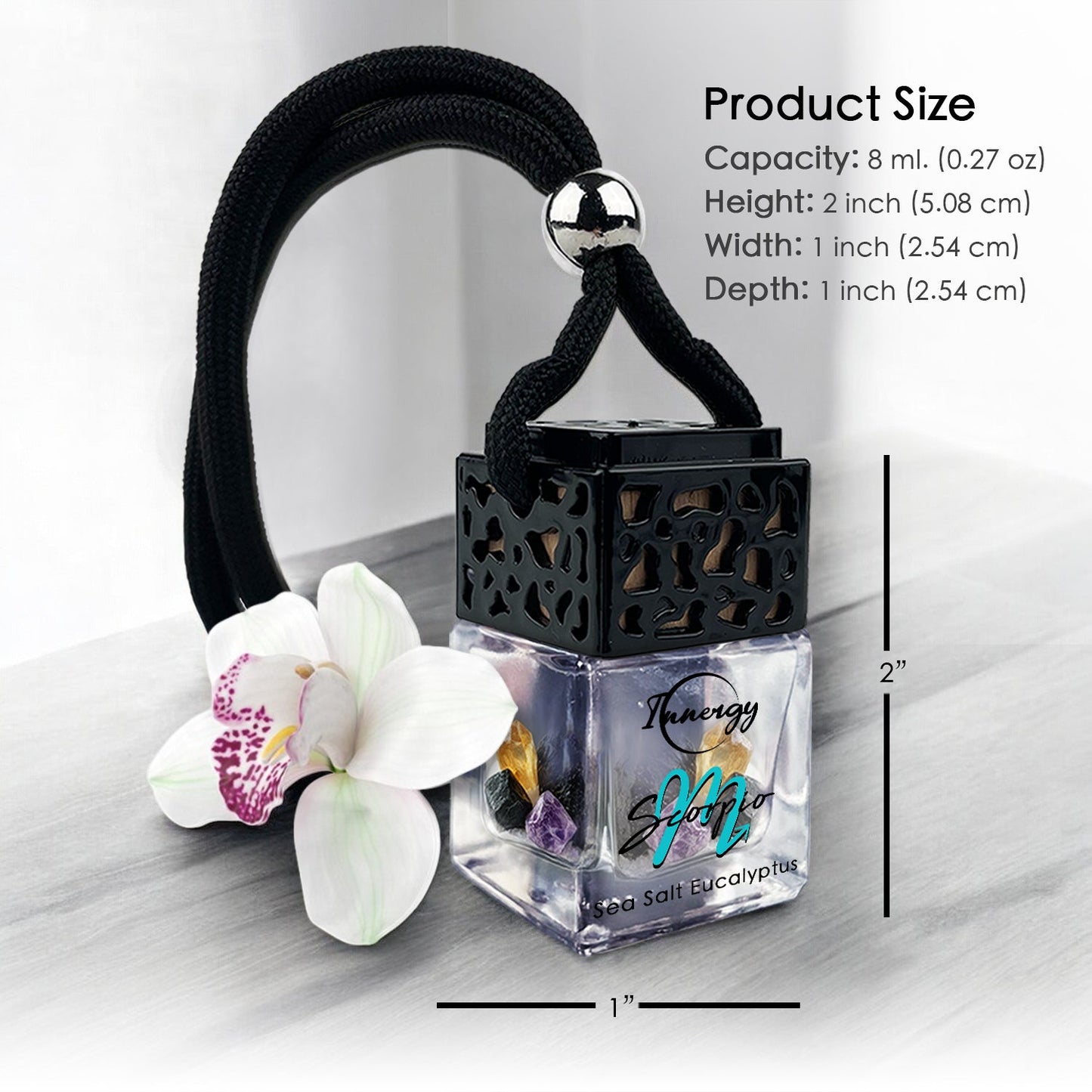 Scorpius Zodiac Crystal-Infused Car Diffuser - 8ml Air Freshener - Korvel