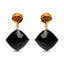 Boucles d'oreilles pendantes en or jaune 18K avec diamants et citrine onyx