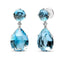 Pendientes Colgantes de Diamante y Topacio Azul en Oro Blanco de 18K