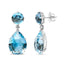 Pendientes Colgantes de Diamante y Topacio Azul en Oro Blanco de 18K