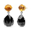 18K Gold Diamond and Gemstone Dangle Earrings