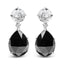 Pendientes Colgantes de Diamante y Ónix Negro de Oro Blanco de 18K