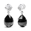 Pendientes Colgantes de Diamante y Ónix Negro de Oro Blanco de 18K