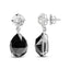 Pendientes Colgantes de Diamante y Ónix Negro de Oro Blanco de 18K