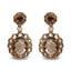 Boucles d'oreilles pendantes en quartz fumé et accents en diamant en or rose 18K