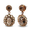 Boucles d'oreilles pendantes en quartz fumé et accents en diamant en or rose 18K