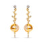 Boucles d'oreilles pendantes en or jaune 18K, diamants et citrine