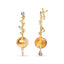 Boucles d'oreilles pendantes en or jaune 18K, diamants et citrine