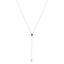 Sterling Silver Y Necklace with Created Blue Sapphire & Diamonds