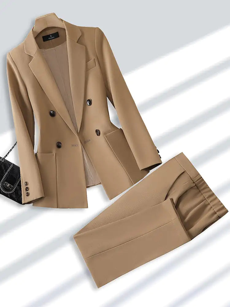Traje de pantalón de oficina ajustado para mujer