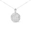 Collar y Broche de Filigrana Floral de Diamantes en Oro Blanco de 18K
