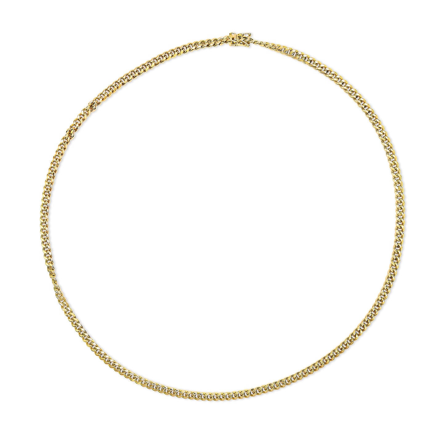 Collier en chaîne cubaine Miami en or jaune 14K de 4,5 mm - 22 pouces