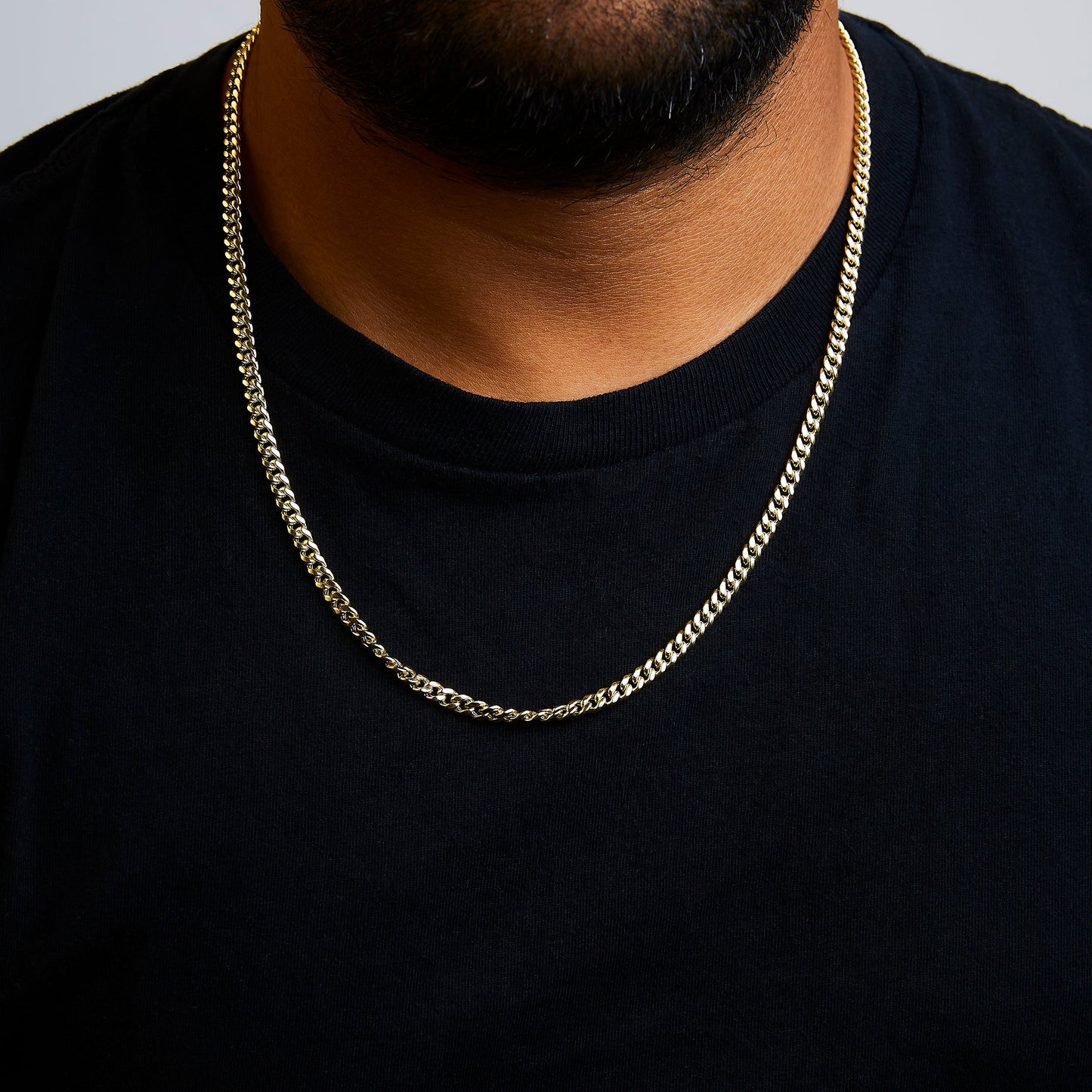 Collier en chaîne cubaine Miami en or jaune 14K de 4,5 mm - 22 pouces