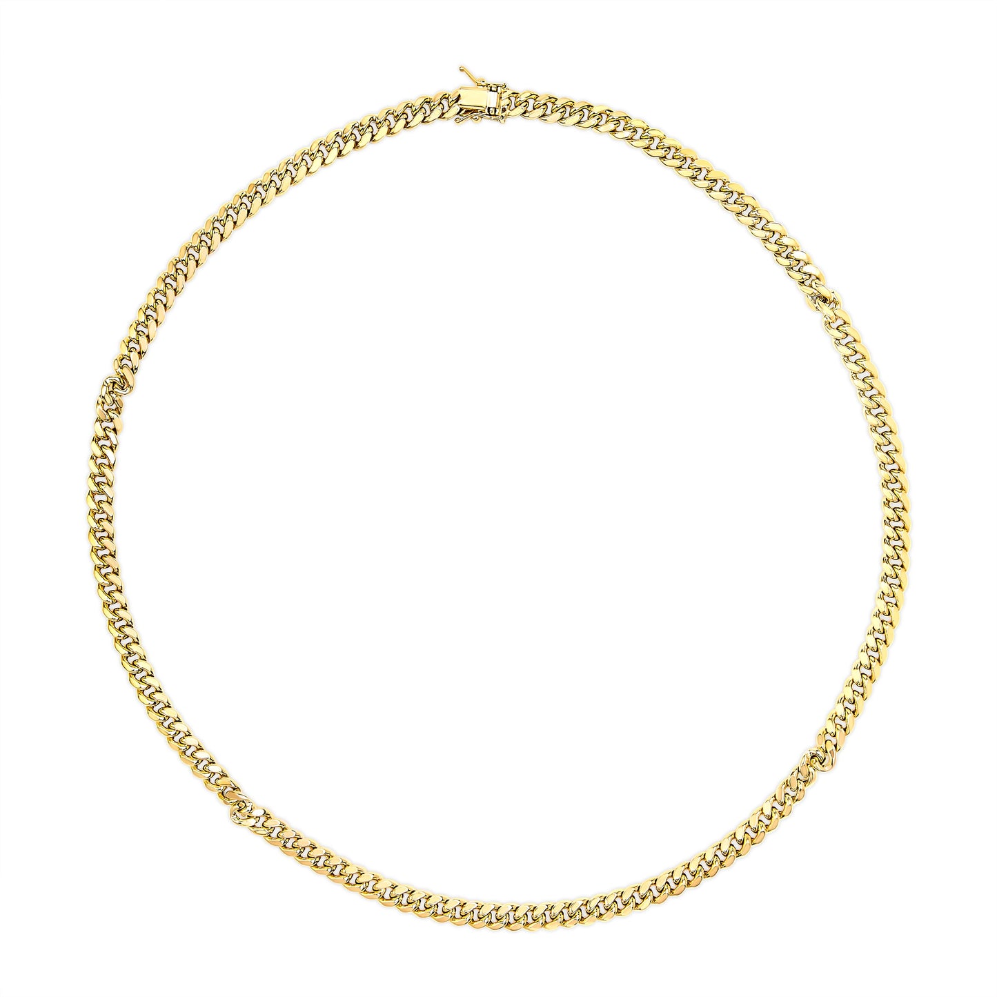 Collier en chaîne cubaine de Miami classique en or jaune 14K semi-solide - 22 pouces