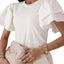 Blusa Sólida Elegante de Cuello Redondo para Oficina