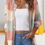 Manteau en Tricot Ample à Coordination de Couleurs pour Femmes