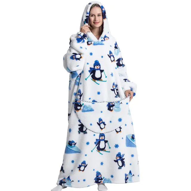 Oversized Long Blanket Hoodie for Cozy Comfort