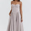 Vestido Midi Elegante con Tirantes de Espagueti