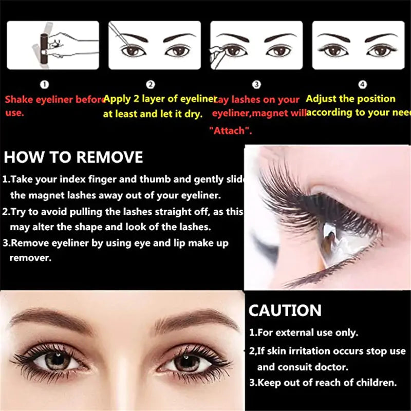 Premium 3D False Eyelashes with Magnetic Eyeliner