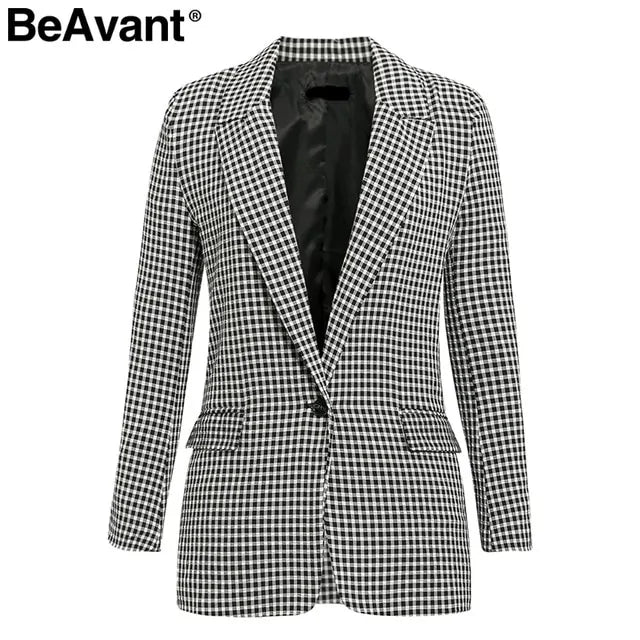 Blazer de Mujer a Cuadros Elegante