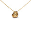 Collier pendentif en cœur en or jaune 18K avec émail bleu et diamants