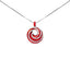 Collier Pendentif en Argent Sterling .925 avec Émail Rouge et Diamants en Spirale Infinie