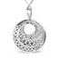 Collier Pendentif en Argent Sterling .925 avec Émail Rouge et Diamants en Spirale Infinie