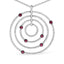 Pendentif en or blanc 18K avec diamants et rubis