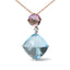 18K White & Rose Gold Diamond Accent Pendant Necklace