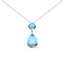 Collar de Pendiente con Topacio y Acento de Diamante en Oro Blanco de 18K