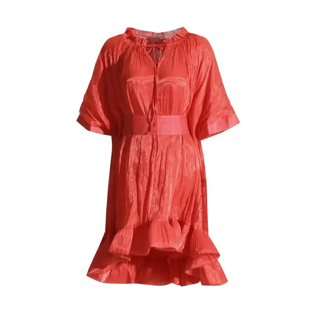 Robes mini unies asymétriques pour femmes