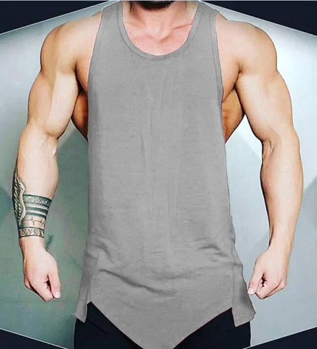Camiseta sin mangas de gimnasio atlético para hombres - Chaleco sólido