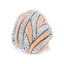 Anillo de cóctel de diamante texturizado en oro rosa y blanco de 18 quilates - Talla 6.5