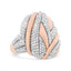Anillo de cóctel de diamante texturizado en oro rosa y blanco de 18 quilates - Talla 6.5
