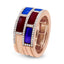 Bague en or rose 18K avec émail et diamants - Taille 7