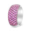 Anillo de banda de zafiros rosas en oro blanco de 18 quilates y rodio negro - Talla 6.5