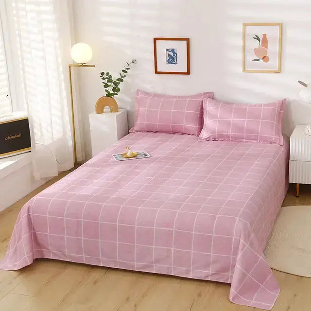 Premium Cotton Fitted Bed Sheet and Pillowcase Set