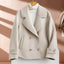Suit Collar Double-Breasted Woolen Coat for Women