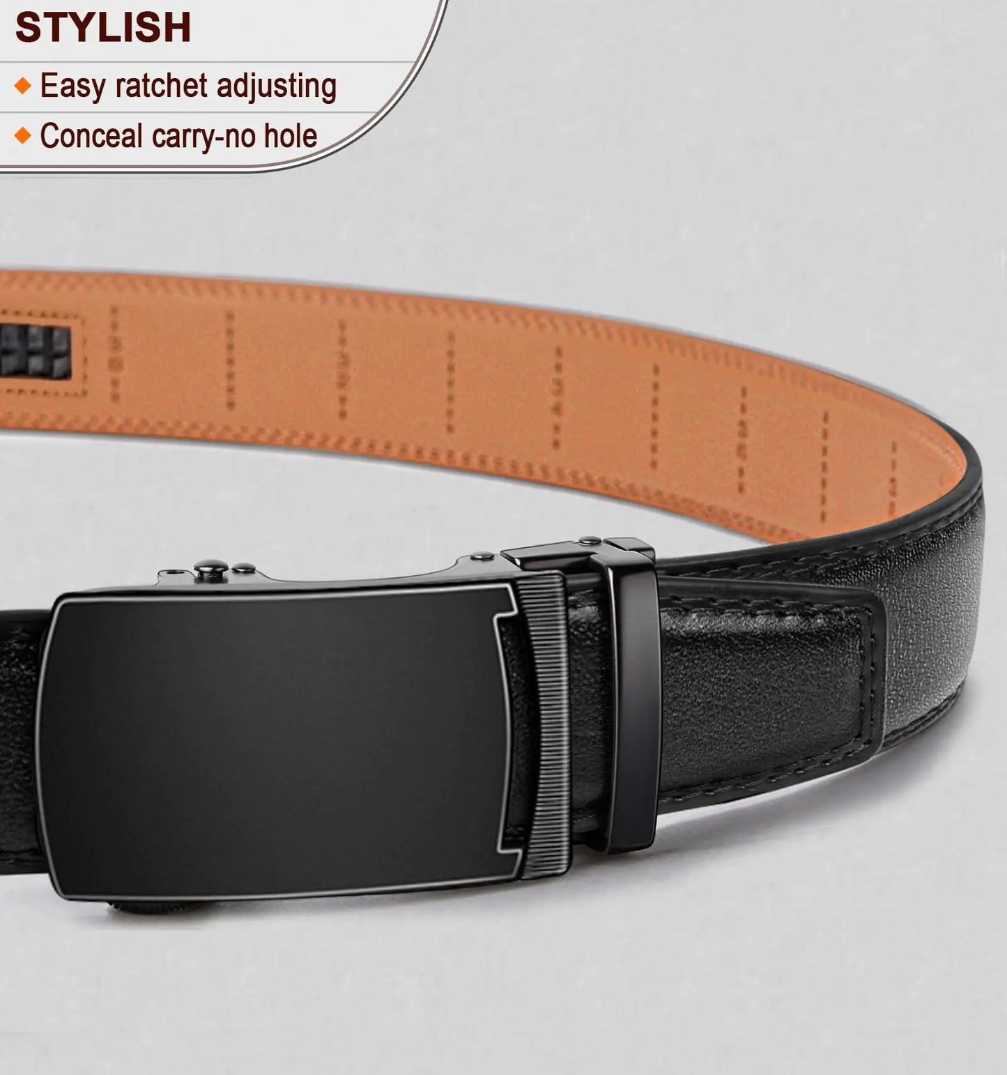 Ceinture à cliquet réglable BULLIANT pour homme - Qualité premium