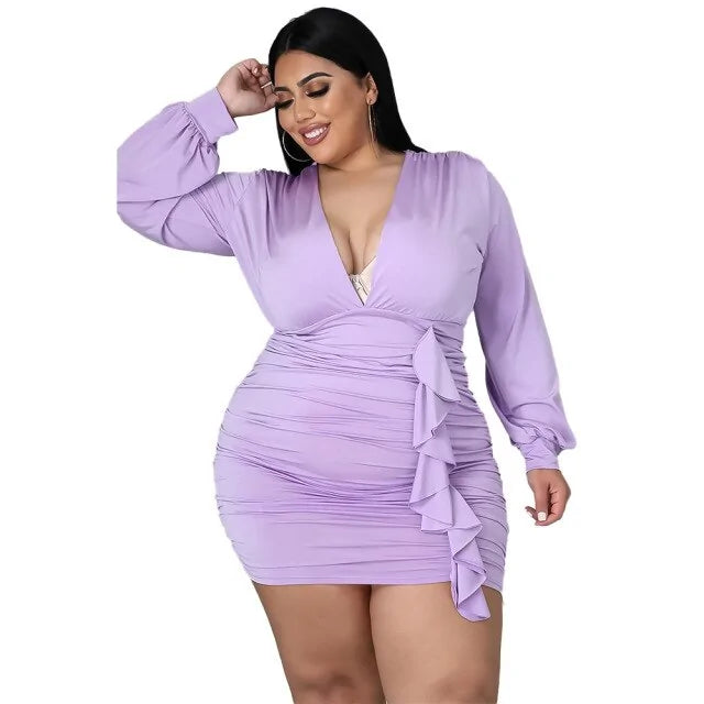 Vestido de Otoño para Mujeres Tallas Grandes - Elegante y Versátil