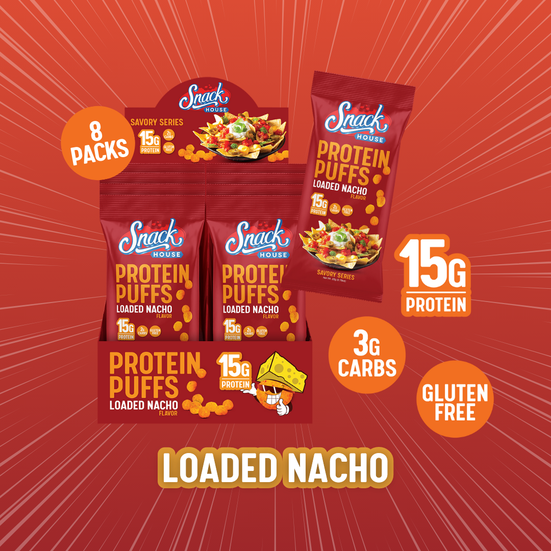 Loaded Nacho Protein Puffs – 15 g Protein, Bold Cheesy Crunch - Korvel