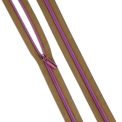 Fermeture éclair en nylon naturel #5 Tula Pink - 3 yards avec 9 tirettes