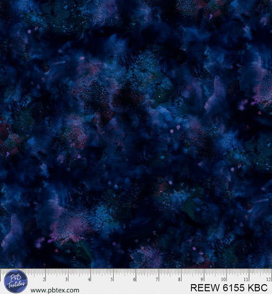 Navy Blue Underwater Reef Cotton Wideback Fabric - 108" Per Yard