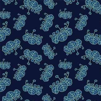 Tela de Algodón de Hoja Sagrada de Paja Azul - 43"/44" por Yarda